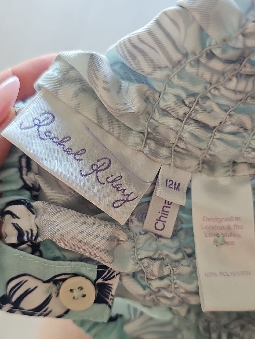 Rachel Riley Mint Shell-Print One-Piece Swimsuit - Picture 5 of 5